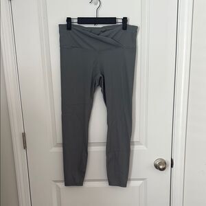 Avia Women’s Crossover Waist Ribbed Leggings, green